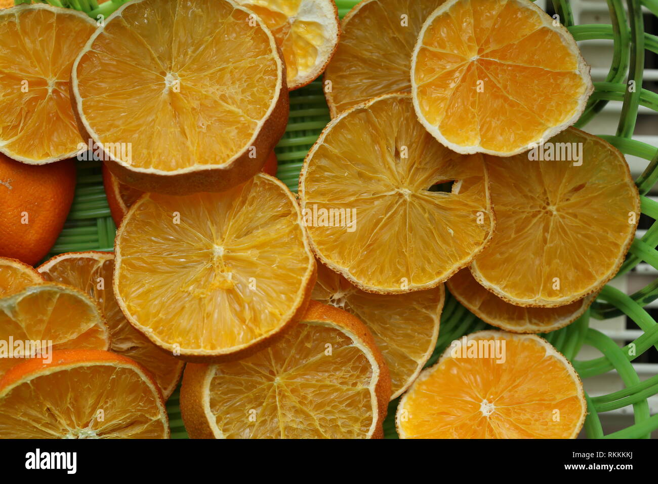 Sliced dried oranges Stock Photo