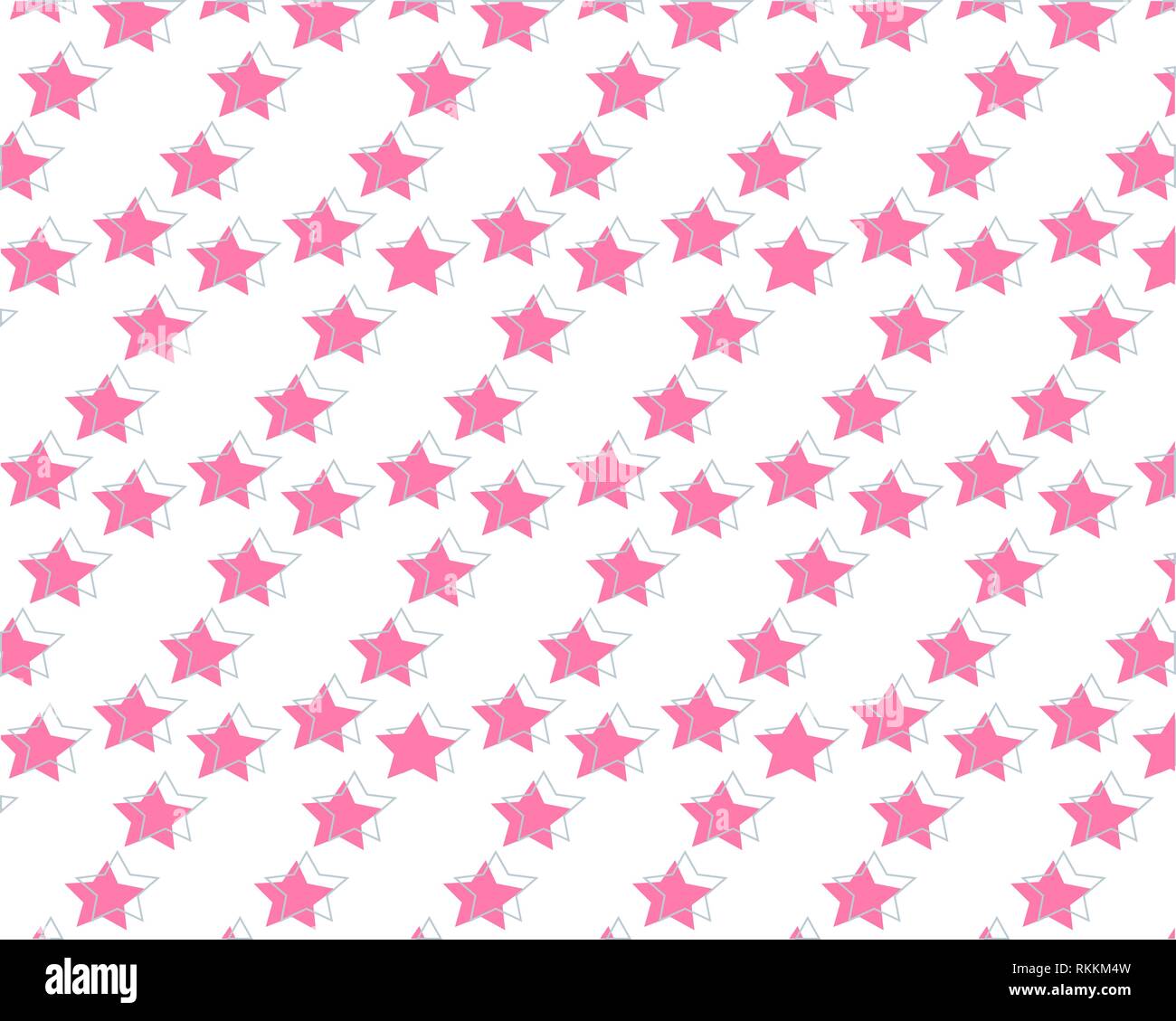 Vector pattern with pink textured stars on white background Stock ...