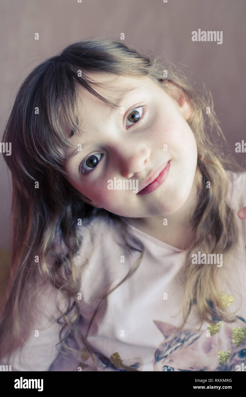 Portrait Of Little Pretty Girl With Cute Smile Beautiful Girl