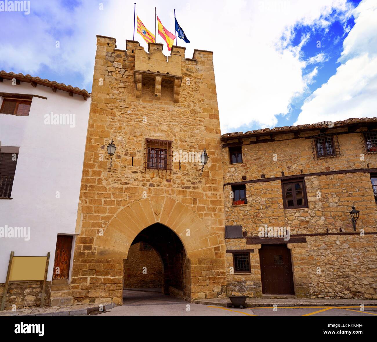 Rubielos de Mora San Antonio Portal door in Teruel Spain located at