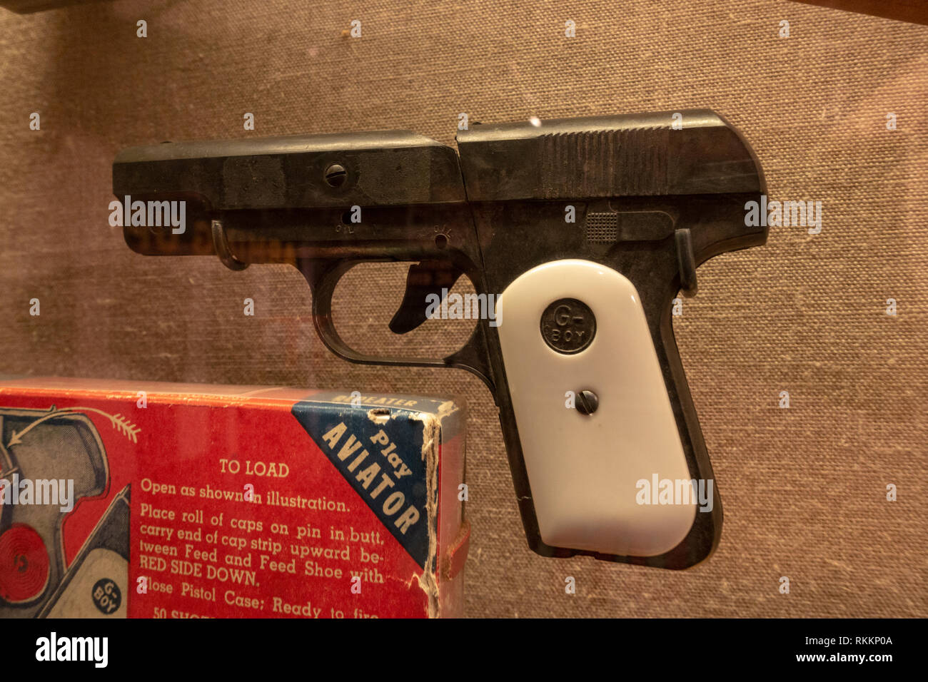 G-Boy pistol, G-Men (Government Agents) and gangster related toy, The Mob Museum, Las Vegas (City of Las Vegas), Nevada, United States. Stock Photo