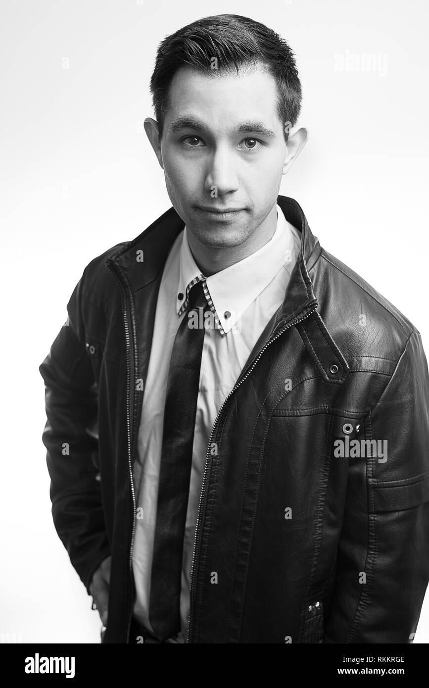 Leather jacket and tie hi-res stock photography and images - Alamy