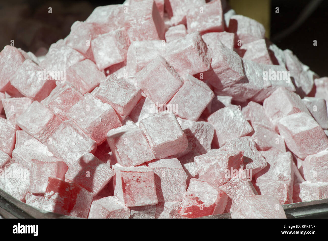 Load of traditional turkish delight rahat lokum Stock Photo - Alamy