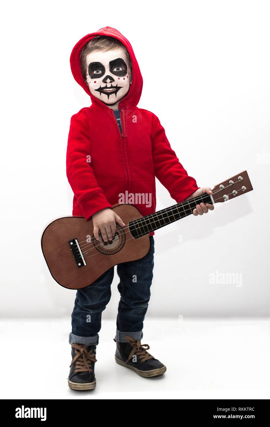 Little boy costumed as protagonist of Coco movie. Isolated over white Stock  Photo - Alamy