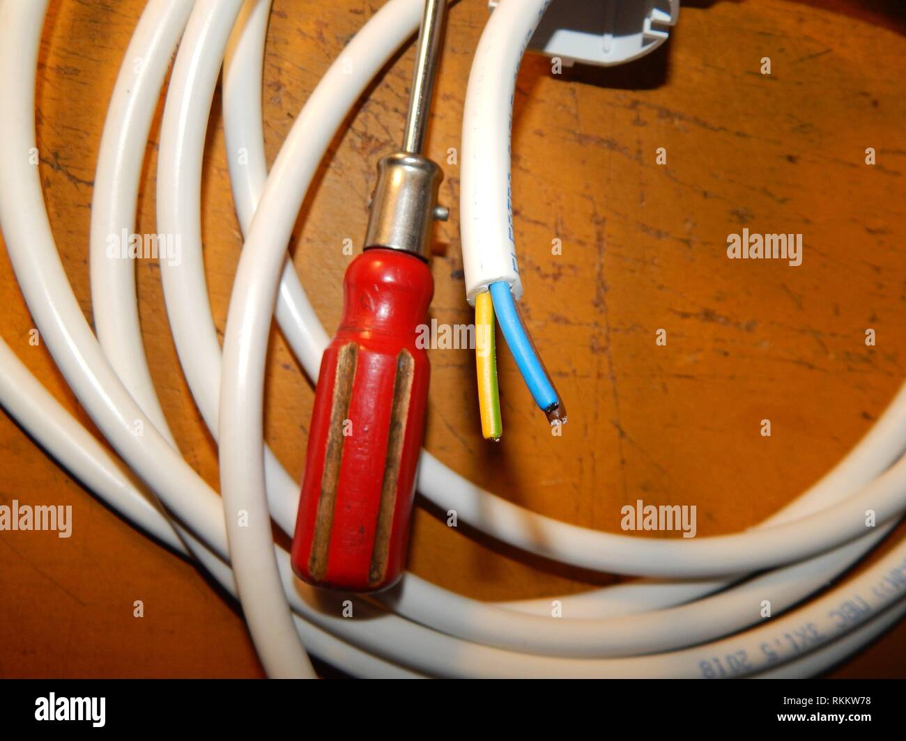 Installation of boiler and water heater in the apartment Stock Photo