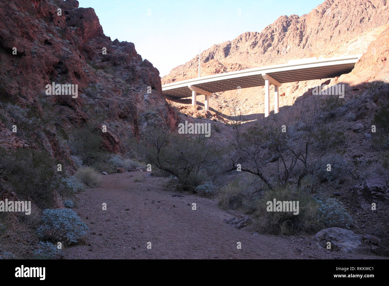 Highway above canyon Stock Photo