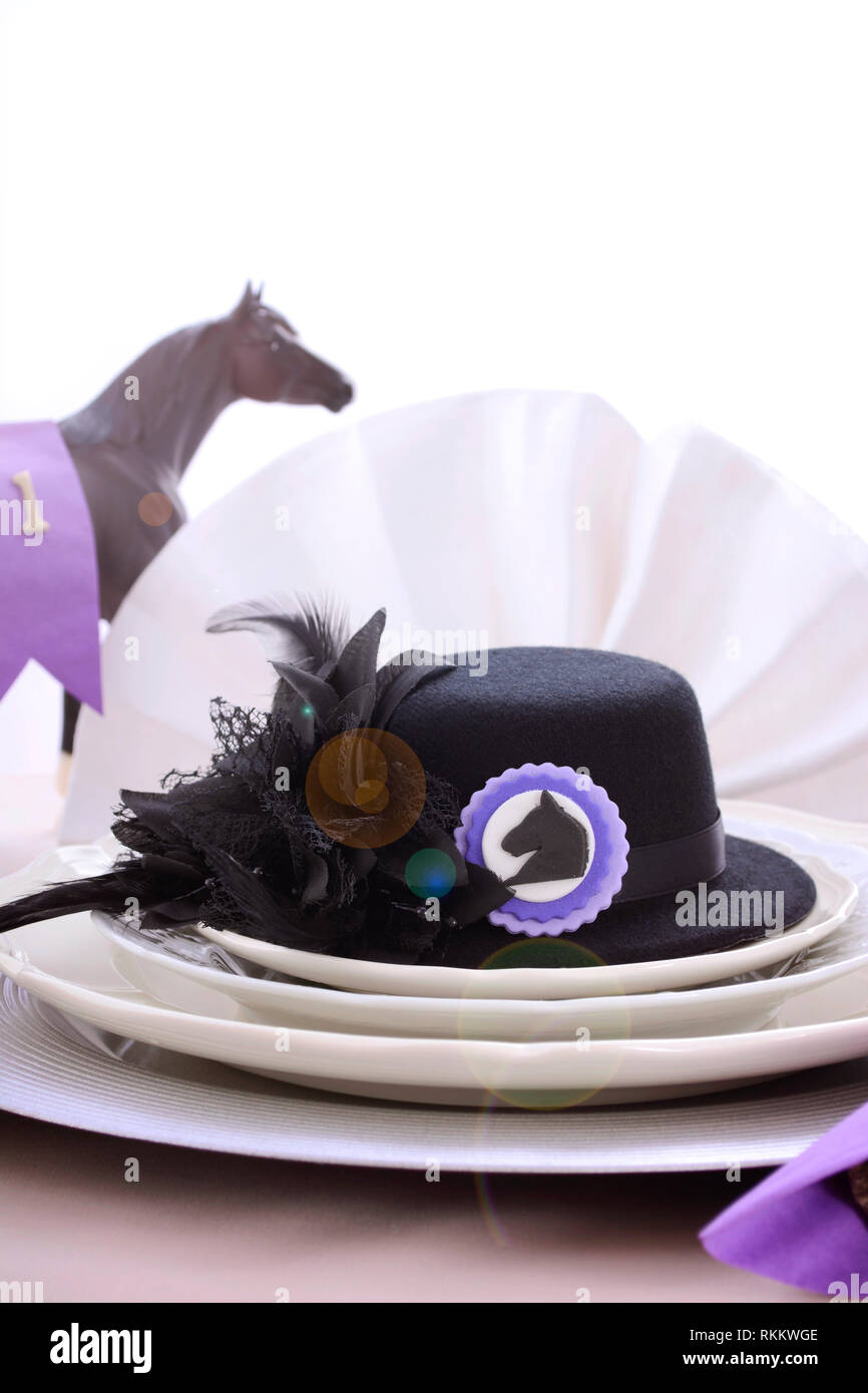 Horse Racing Ladies Luncheon Fine Dining Table Setting With Small