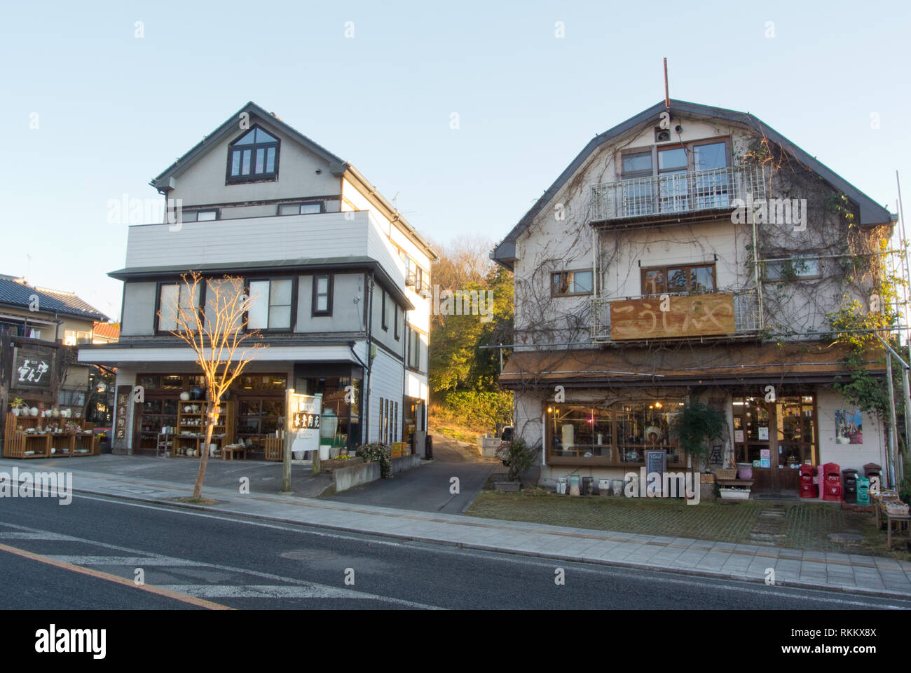 Pottery Shops in the Pottery Town of Mashiko, Tochigi, Japan Stock Photo