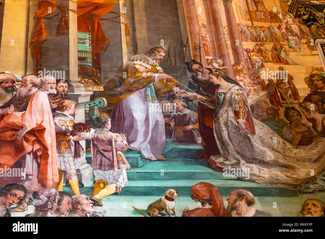 King Nobles Painting Nave Cathedral Church Siena Italy. Church from the