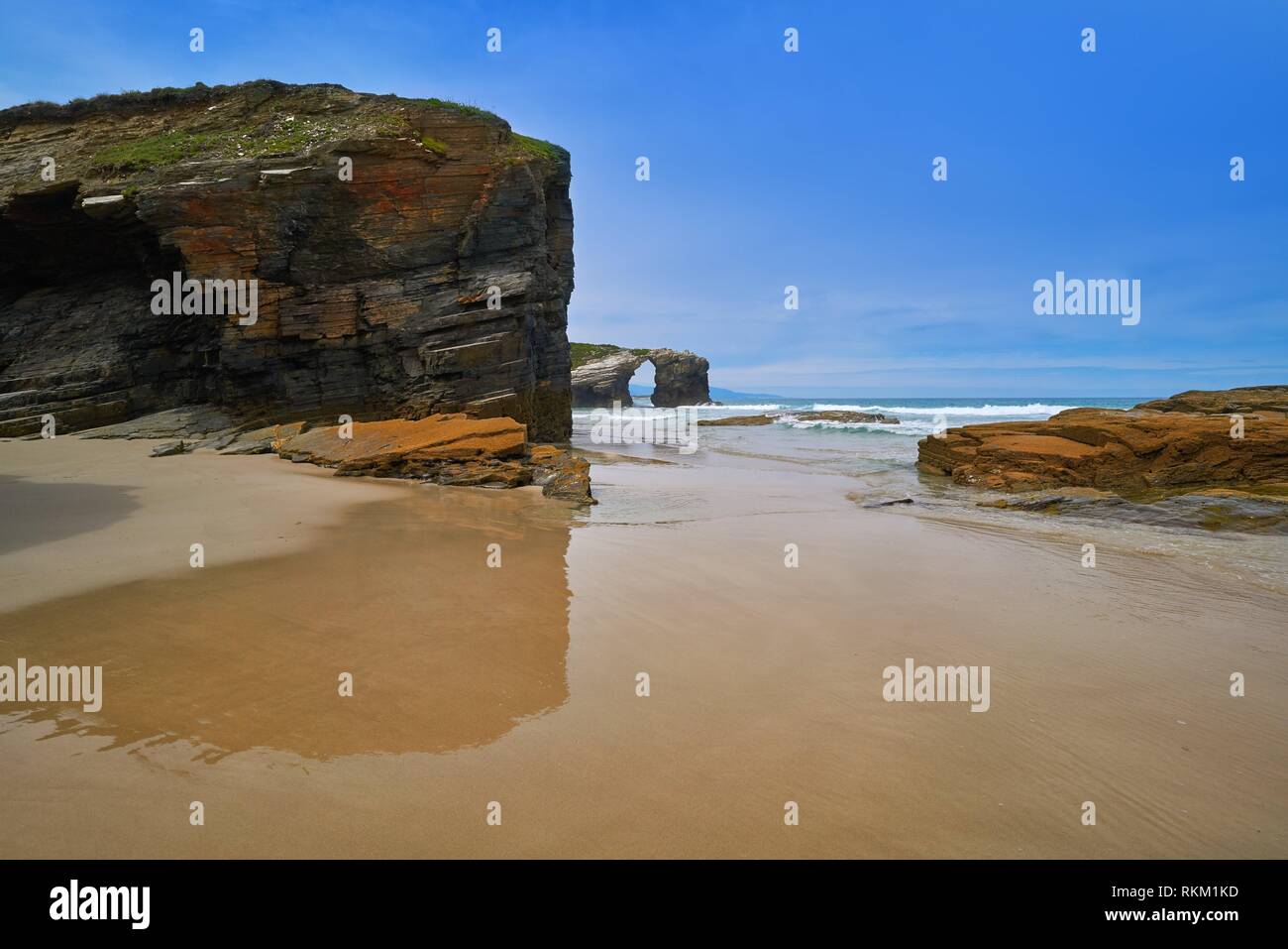 Playa las catedrales Catedrais beach in Ribadeo Galicia of Lugo Spain ...