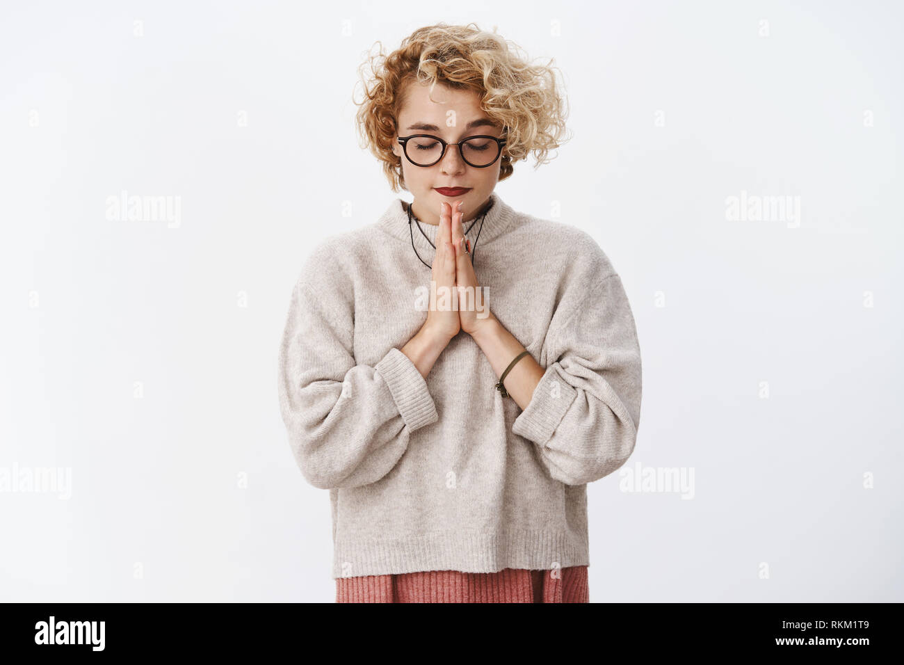 She Has Faith Portrait Of Determined Attractive Stylish Hipster