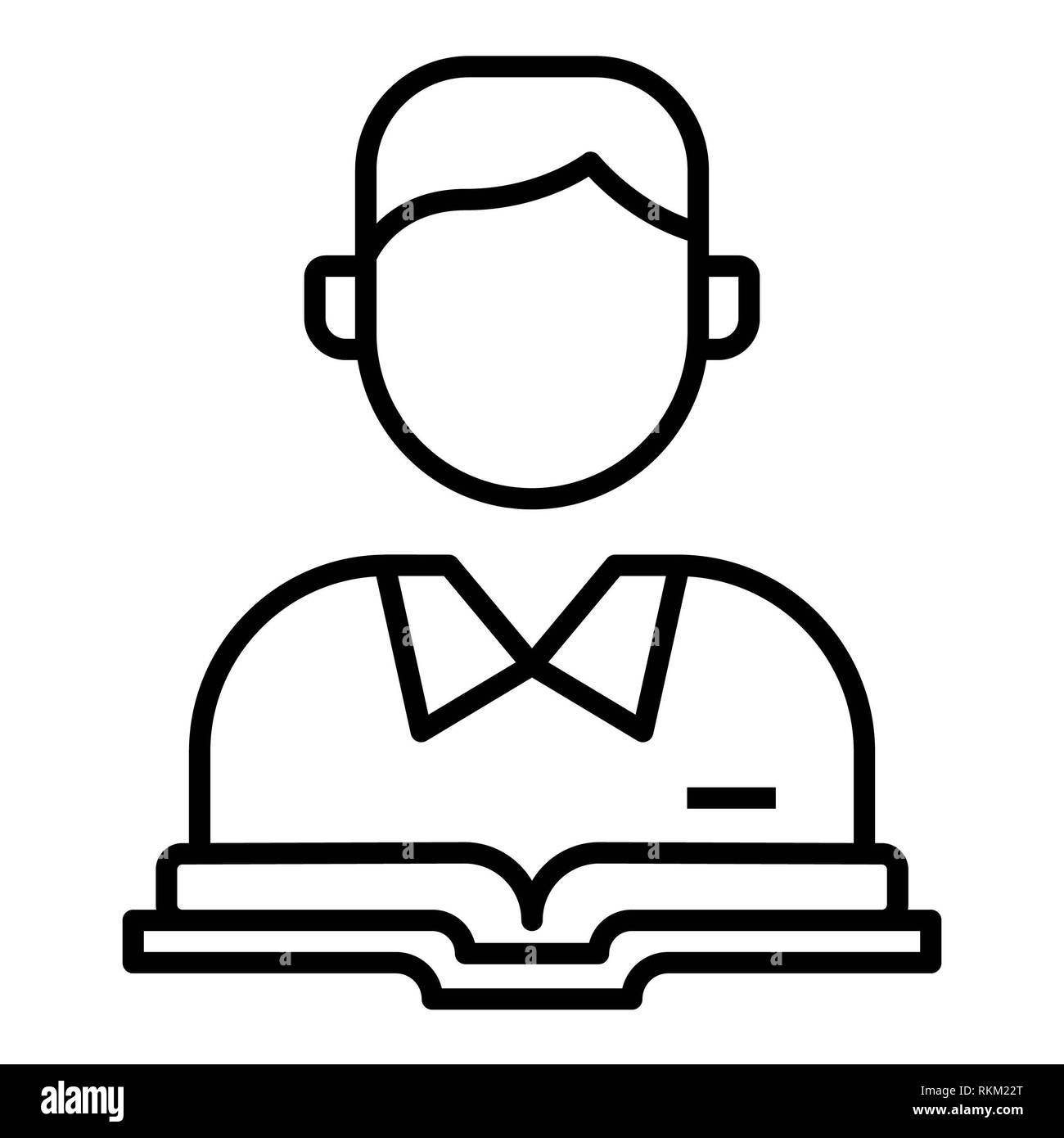 Student Icon, Vector Illustration, Education Outline Stock Photo - Alamy