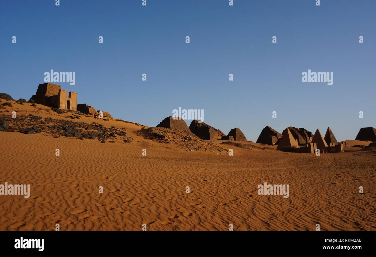 Sudan Meroe Pyramids Stock Photo