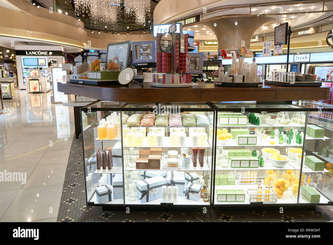 SINGAPORE CIRCA AUGUST, 2016 a cosmetics store at Changi Airport. Cosmetics, also known as