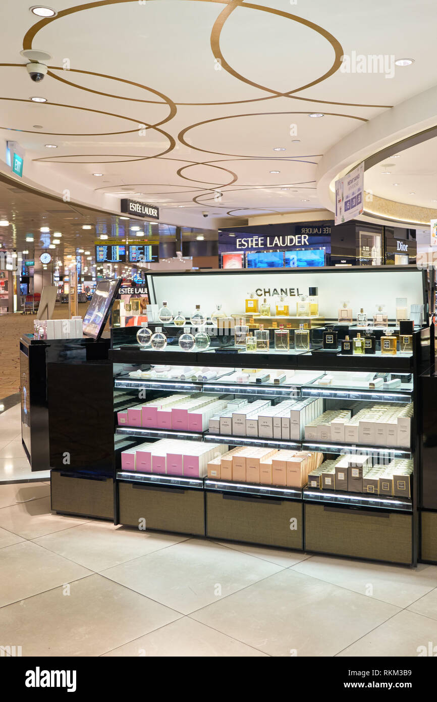 SINGAPORE CIRCA AUGUST, 2016 a cosmetics store at Changi Airport