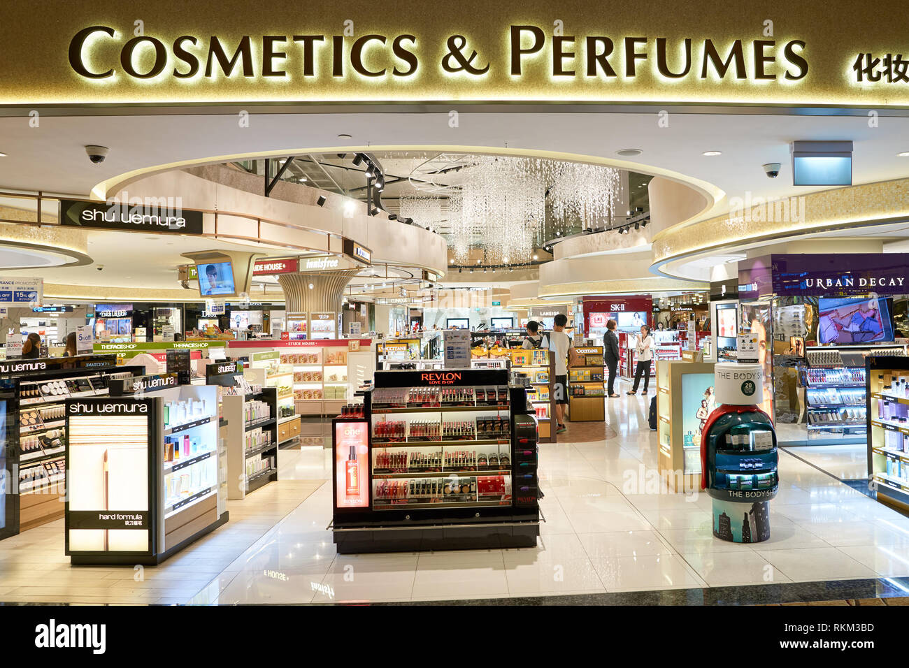 SINGAPORE CIRCA AUGUST, 2016 a cosmetics store at Changi Airport
