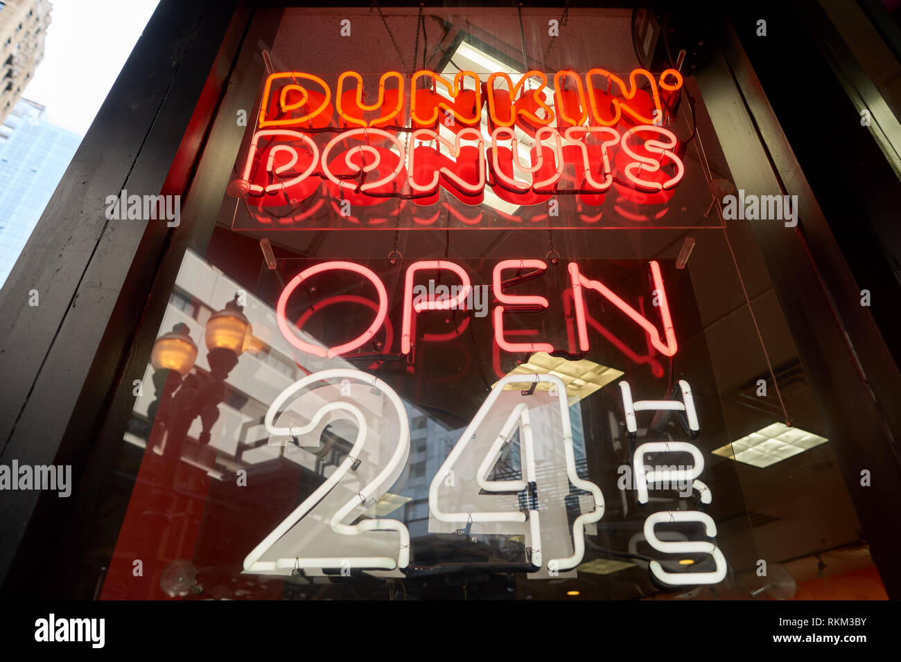 CHICAGO IL CIRCA MARCH 2016 close up shot of Dunkin Donuts