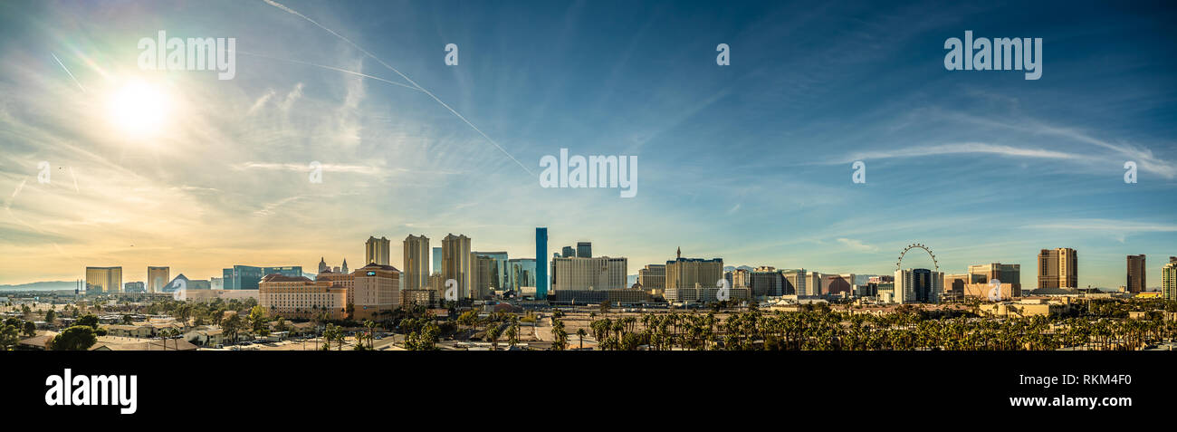 Las Vegas skyline from a distance during day time Stock Photo