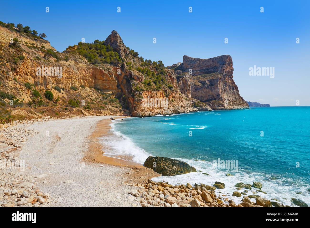 Cala del Moraig beach in Benitachell of Alicante at Spain Stock Photo -  Alamy