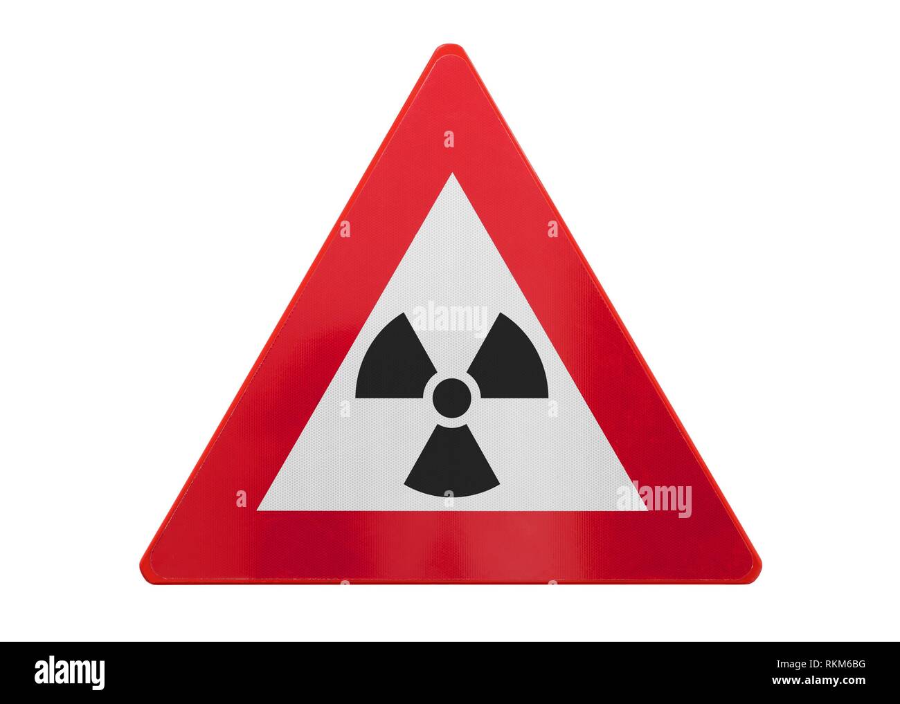 Traffic sign isolated - Radiation - Isolated on white Stock Photo - Alamy