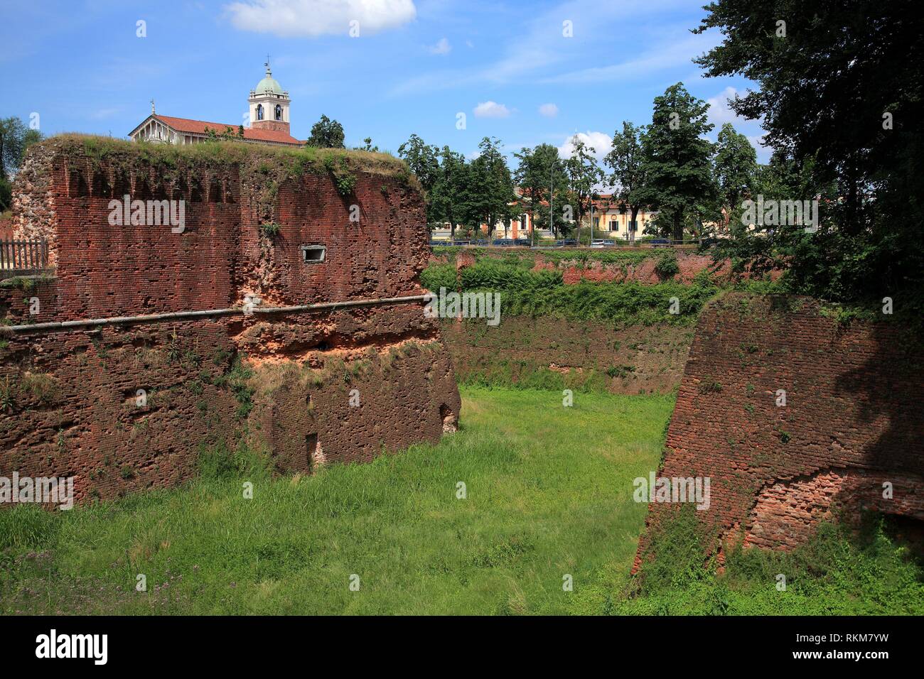 Remains of Visonti-Sforza castle Novara. Italy. Stock Photo