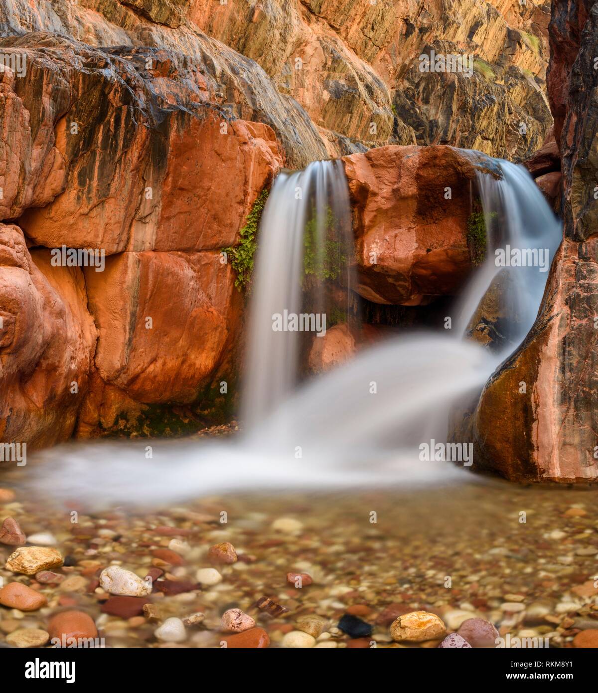 Clear Creek canyon waterfall (Mile 85), Grand Canyon National Park ...