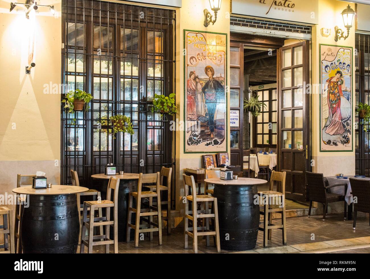 Tavern Malaga Spain Stock Photo Alamy