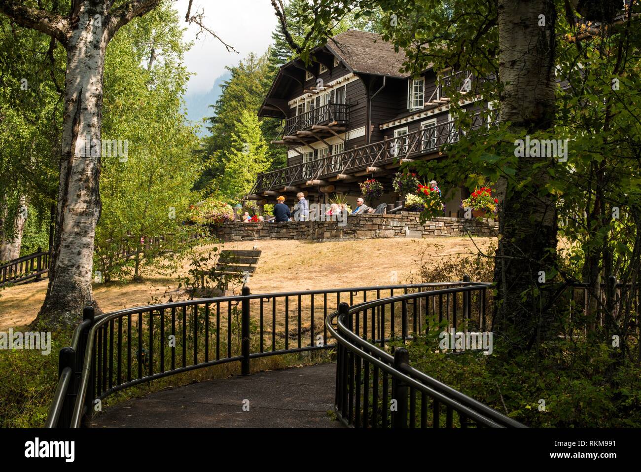 Lake Mcdonald Lodge In Glacier National Park Montana Usa Stock