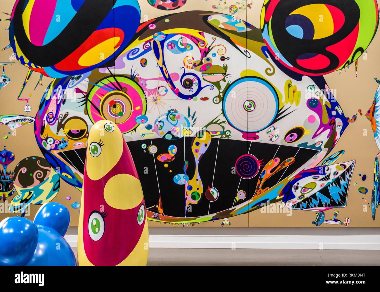 Exhibition, ""The Octopus Eats its Own Leg"" by artist Takashi Murakami