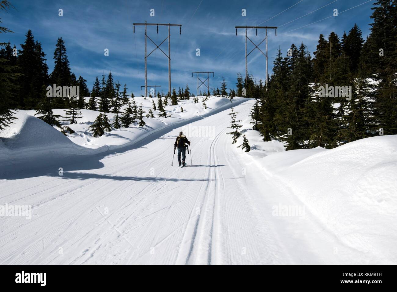Cross country skiers at Hollyburn mountain area in Cypress provincial