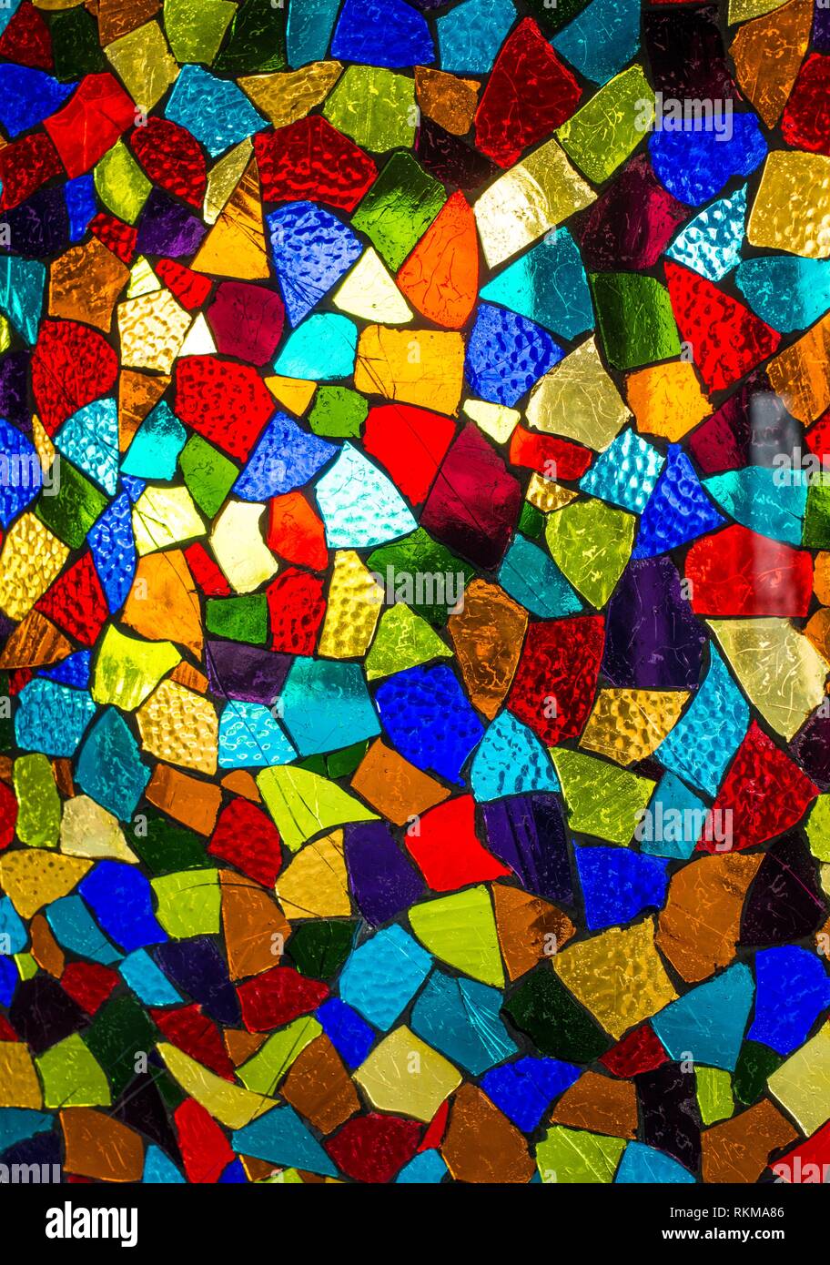 Stained glass on the front door of the Prince of Wales Hotel in