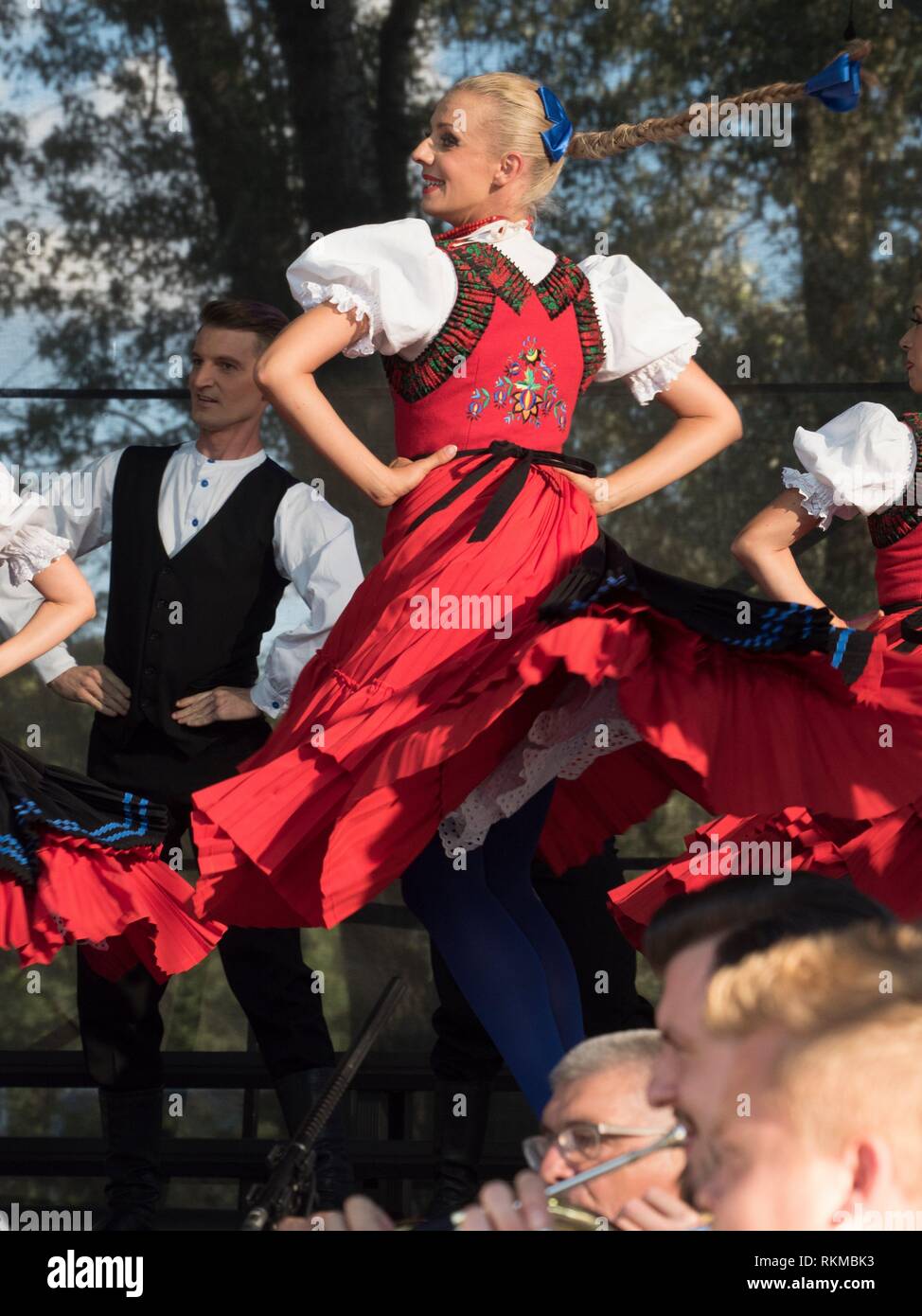 The world famous folk dance ensable Slask giving an open air concert