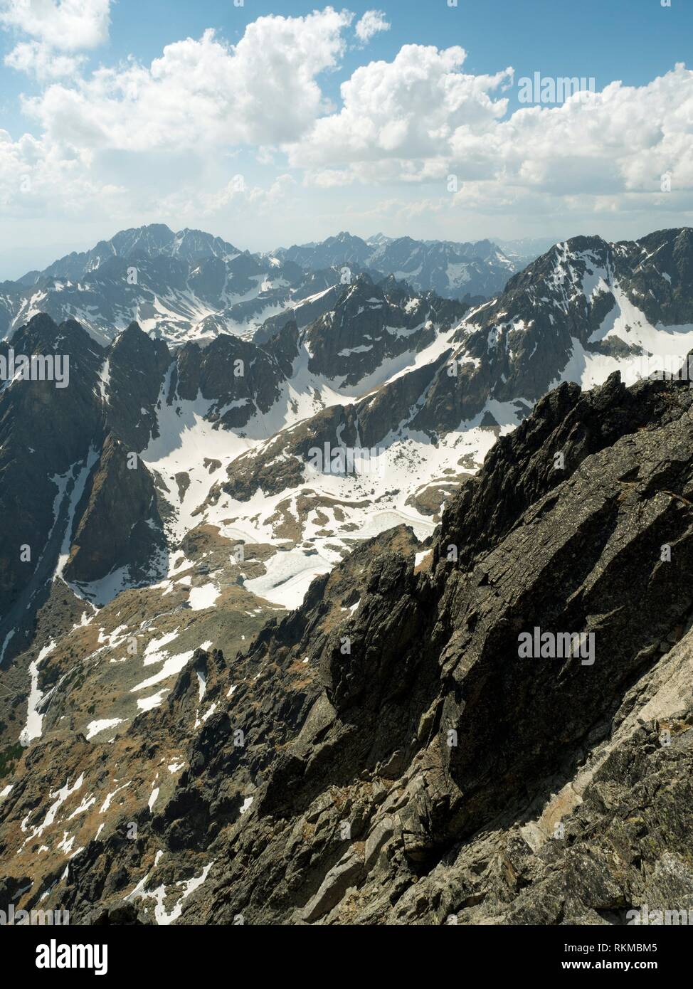 View from Lomnica Peak (Lomnicky Stit). Tatra mountains. Slovakia. Stock Photo