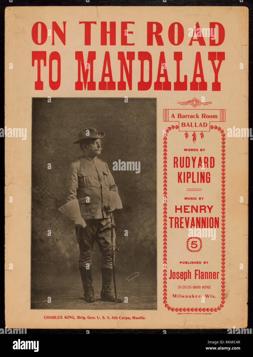 0n the road to Mandalay : a barrack-room ballad. Kipling, Rudyard  (1865-1936) (Lyricist) Trevannion, Henry. Published music. Date Created:  1898 Stock Photo - Alamy