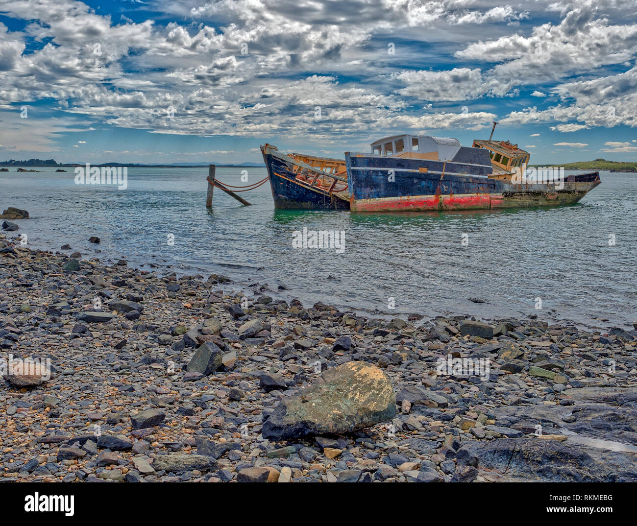 Ship's Graveyard, Greenpoint, Invercargill, New Zealand Stock Photo