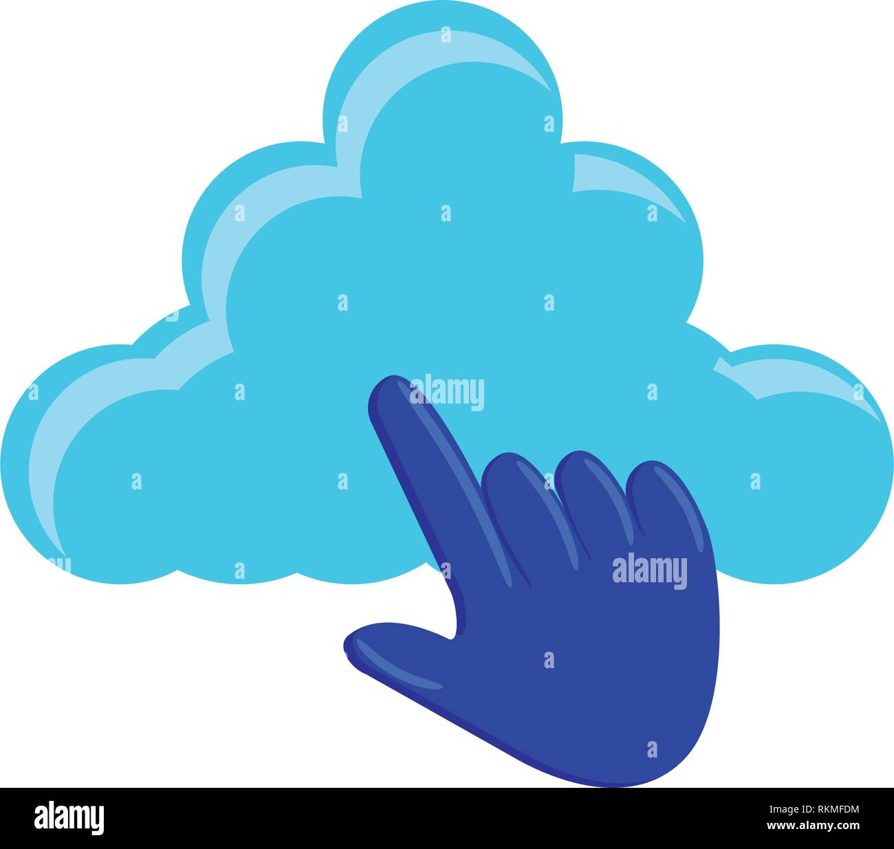 cloud computing with pointer hand vector illustration design Stock ...