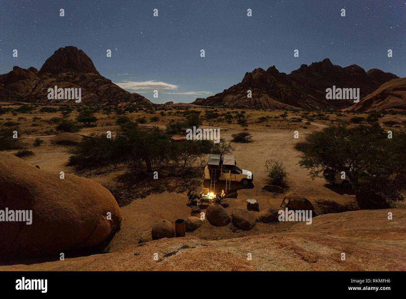 Desert camping under the stars, Spitzkoppe, Namibia Stock Photo - Alamy