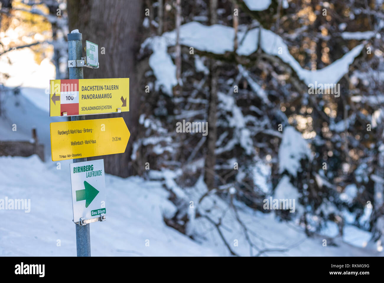 Yellow Tourist Oriented Directional Signs. Information to tourists ...