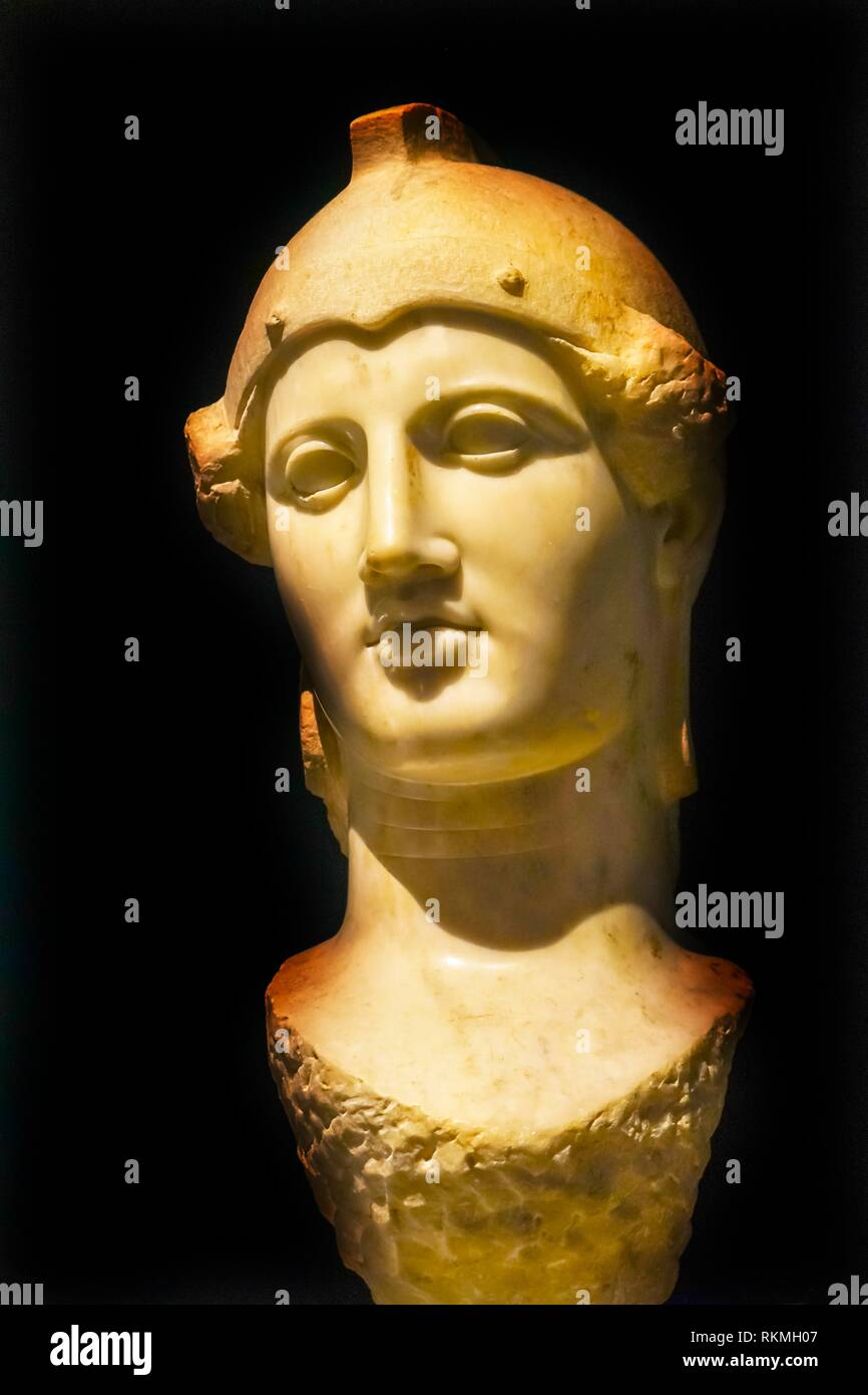 Ancient Marble Goddess Athena Statue National Archaeological Museum