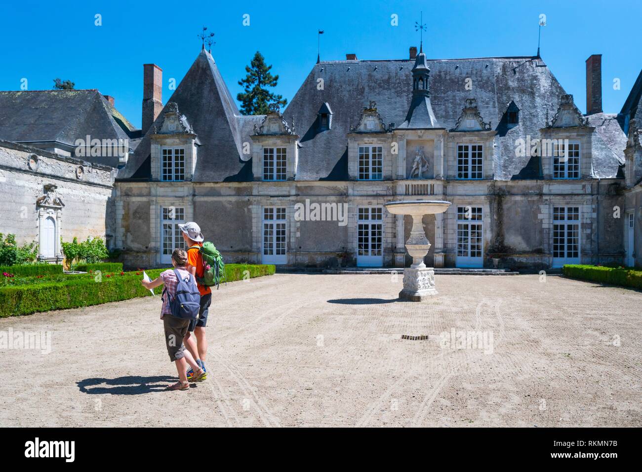 Main facade, Villesavin Castle, Tour-en-Sologne, Loir-et-Cher Department, The Loire Valley, France, Europe. Stock Photo