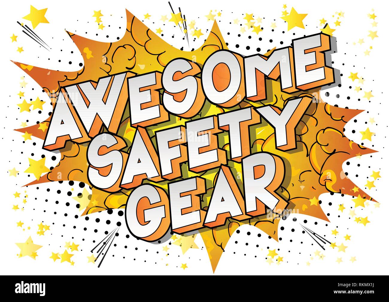 Awesome Safety Gear - Vector illustrated comic book style phrase on abstract background. Stock Vector