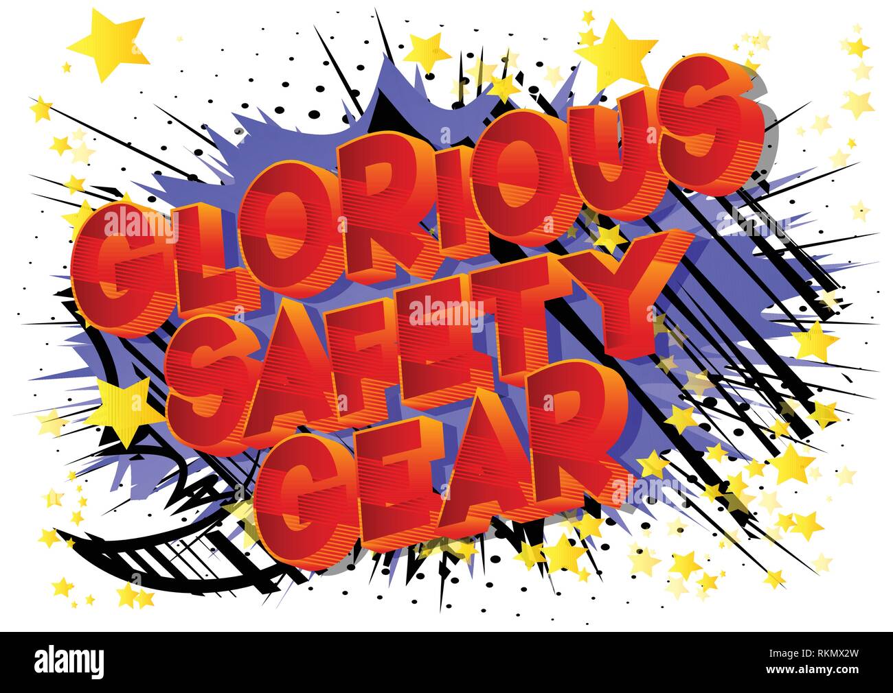 Glorious Safety Gear Vector illustrated comic book style phrase on
