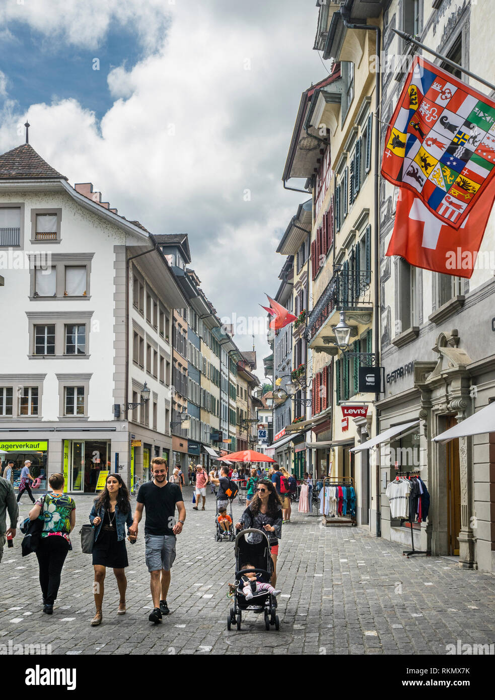 Kornmarkt in the Old town of Lucerne, Canton Lucerne, Switzerland Stock Photo