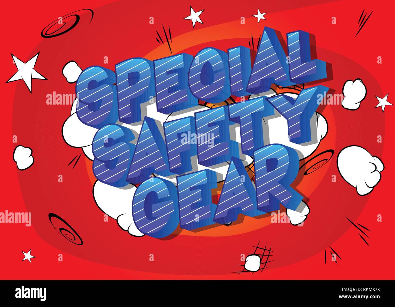 Special Safety Gear Vector illustrated comic book style phrase on