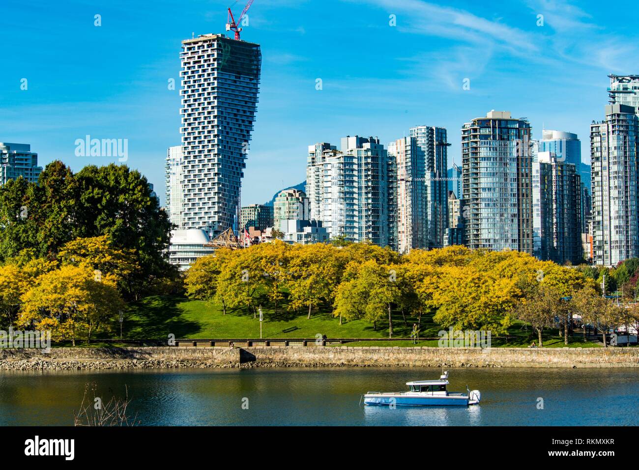 Vancouver House, from Alder Bay, with Granville Island in foreground