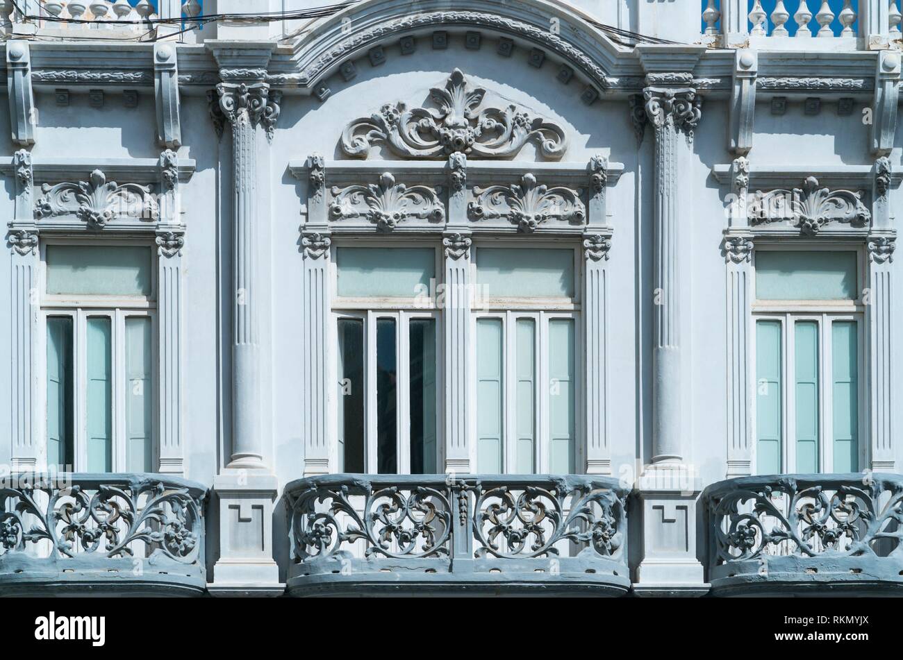 Modernist architecture, The Gabinete Literario cultural institution, Cairasco square, Triana neighborhood, Las Palmas city, Gran Canaria Island, The Stock Photo
