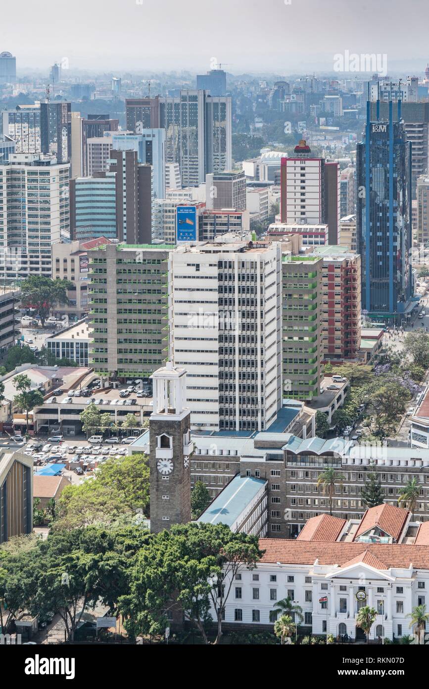 Africa. Kenya. Nairobi, Modern buildings downtown Nairobi Stock Photo ...