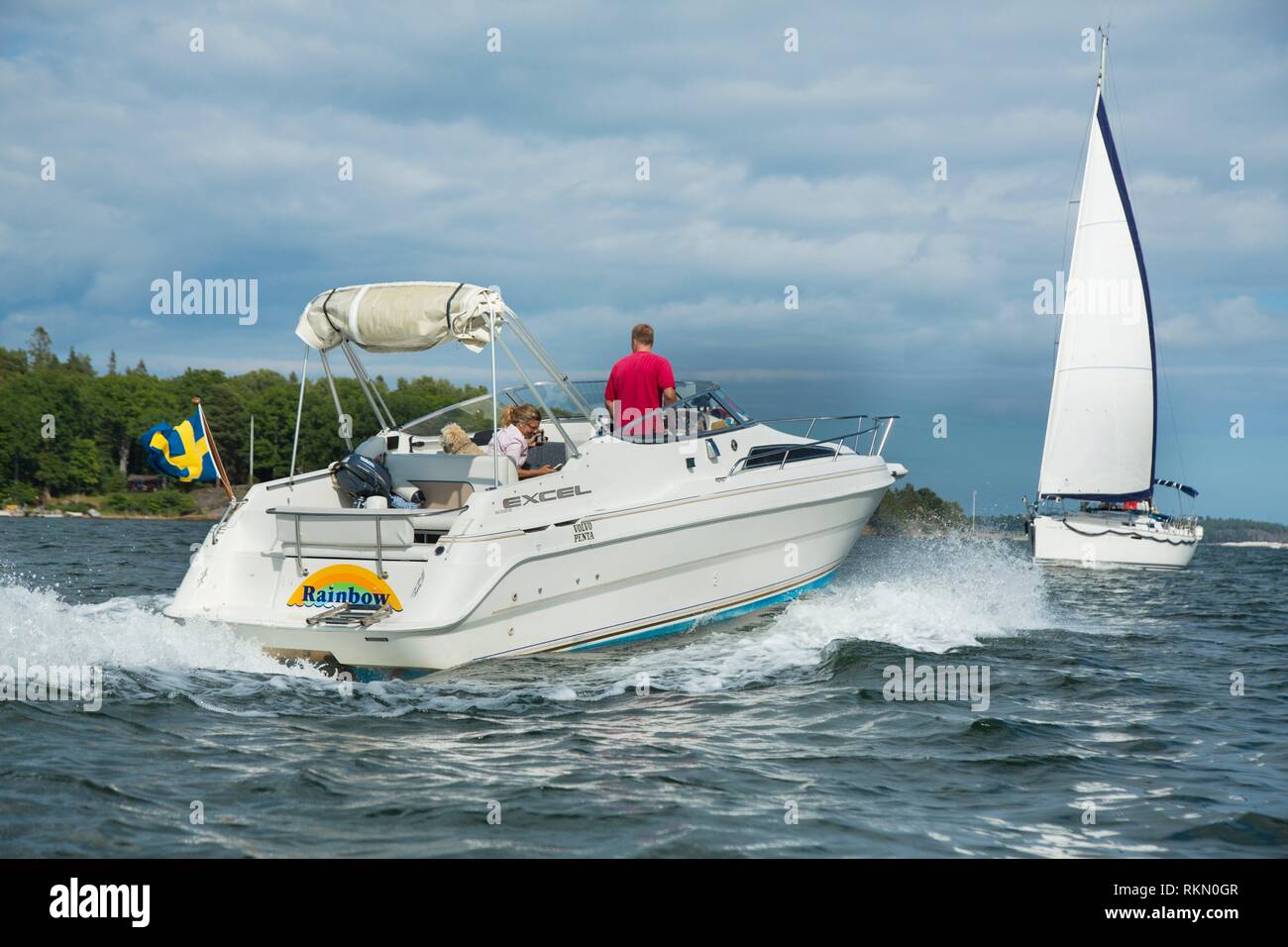 Boat, Swedish archipelago Stock Photo Alamy