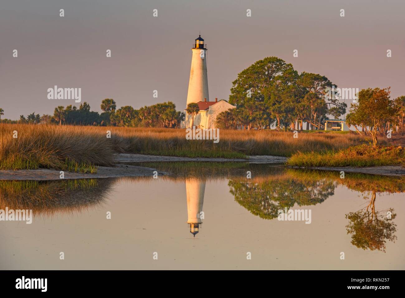 St. Marks Lighthouse, St. Marks NWR, Florida, USA Stock Photo Alamy