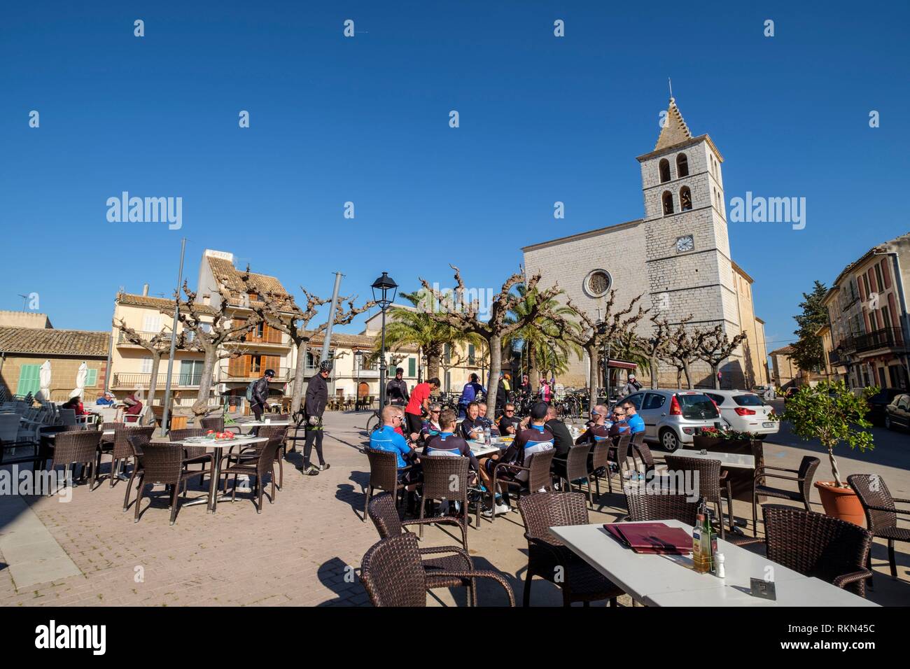 Spain Balearic Islands Mallorca Plaza Stock Photos Spain